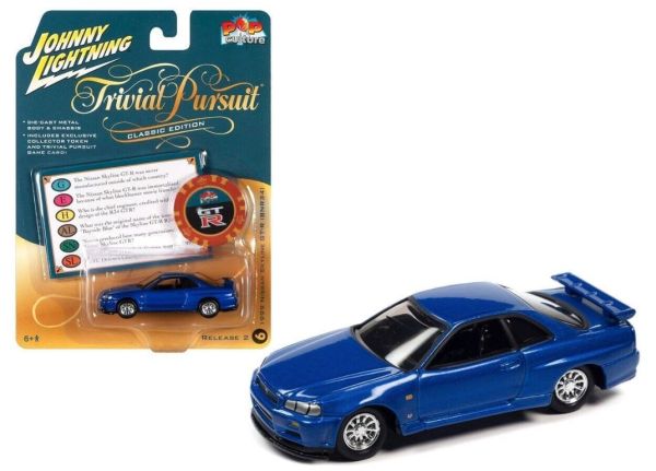 JLPC007-F - NISSAN Skyline GT-R 1999 bleu - TRIVIAL PURSUIT - de la série POP CULTURE 2022 sous blister - 1