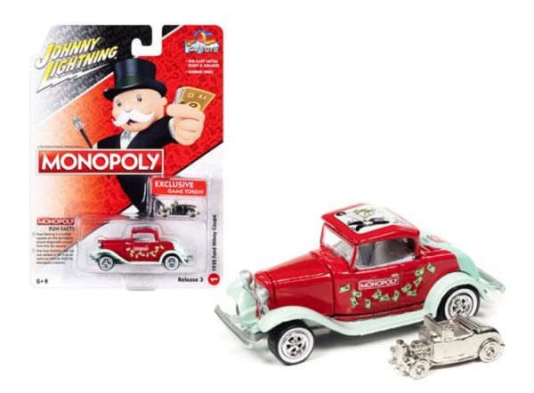 JLSP213 - FORD HI-BOY Coupé 1932 rouge  - MONOPOLY sous blister - 1