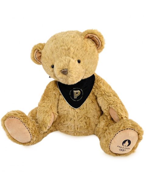 JO2452 - Ours en peluche marron avec bandana - Paris 2024 - 37cm - 1