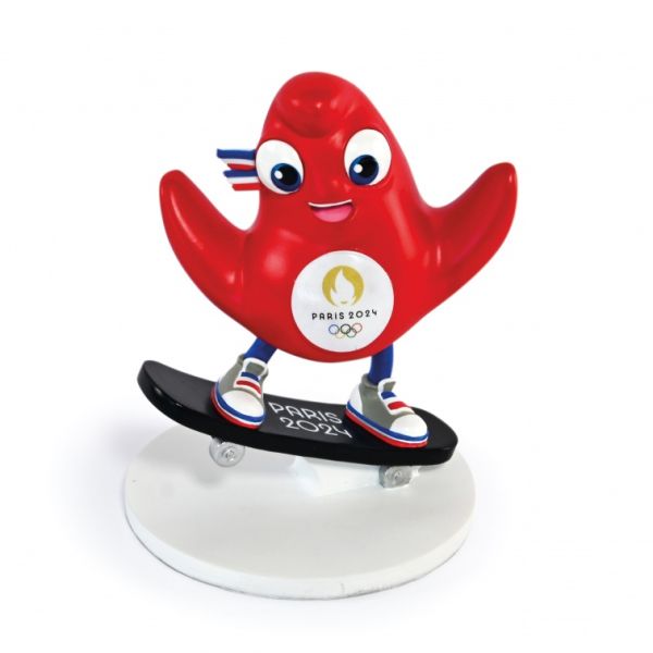 JO2510 - Figurine Officielle des jeux Olympiques Paris 2024 - avec skateBoard - 12.5 cm - 1