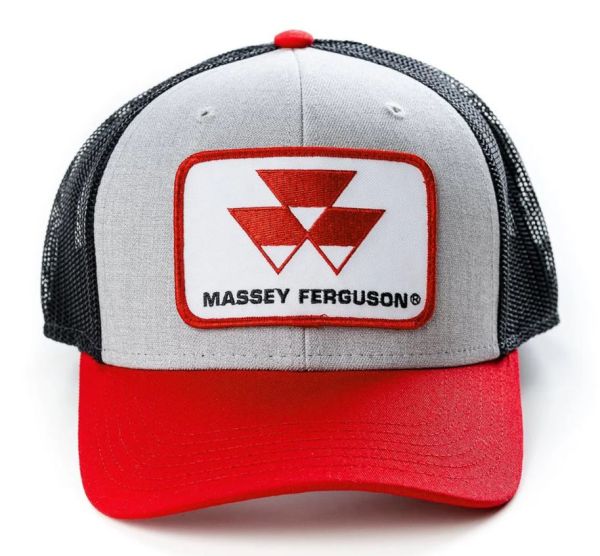 MF62 - Casquette MASSEY FERGUSON Grise et rouge avec arrière en maille noire - 1