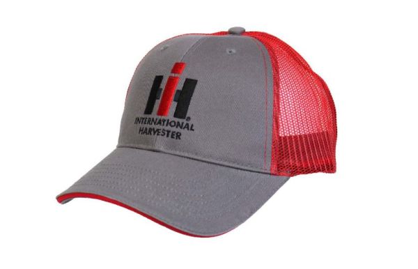 OBT128 - Casquette INTERNATIONAL grise avec arrière en maille rouge - 1