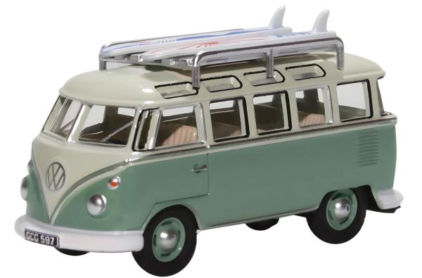 OXF76VWS005 - VOLKSWAGEN Type 1 Samba Bus avec deux Surfs Bleu et blanc - 1