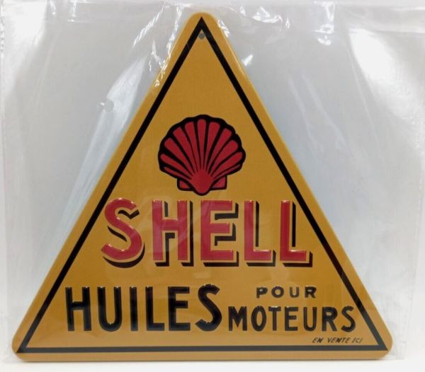 MAGPB230 - Plaque métallique triangle – SHELL Huiles pour moteurs - 1