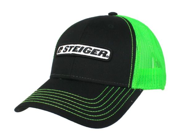 STNEM - Casquette STEIGER Noir avec arrière en maille verte - 1