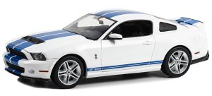 GREEN13674 - FORD Mustang GT500 2011 Blanc avec bandes bleue