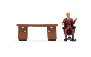 NOC16518 - Petites scènes – Au bureau – Figurine avec bureau