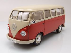 WEL18054ROUGE - VOLKSWAGEN Type 1 bus 1963 Rouge et beige