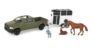 ERT47599 - Pick-up vert avec van et personnage