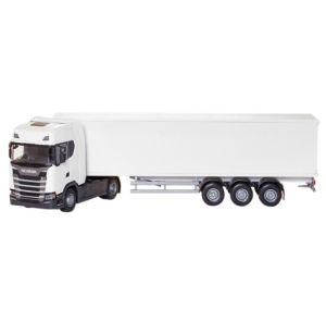 EMEK86002 - SCANIA S410 4x2 blanc avec remorque 3 essieux