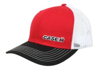 CNH11402 - Casquette CASE IH rouge et noir avec arrière en maille blanche