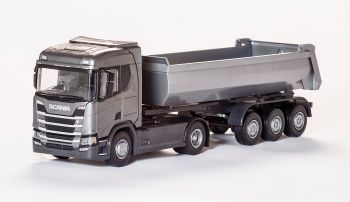 EMEK22483 - SCANIA R500 Next Génération gris 4x2 avec benne 3 Essieux