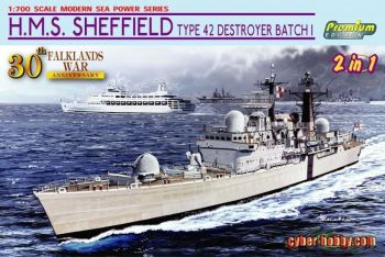 DRA7133 - Destroyeur HMS Sheffield Type 42 2en1 à assembler et à peindre