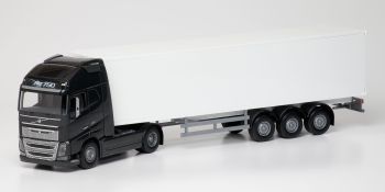 EMEK81133 - VOLVO FH16 GL 750 XL 4x2 noir avec remorque 3 Essieux Blanche