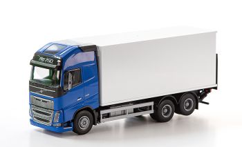 EMEK89114 - VOLVO FH16 6x4 bleu avec caisse et hayon