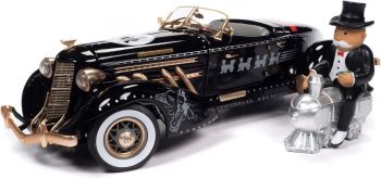 AWSS140 - AUBURN 831 Speedster 1935 Noir et Or MONOPOLY avec figurine