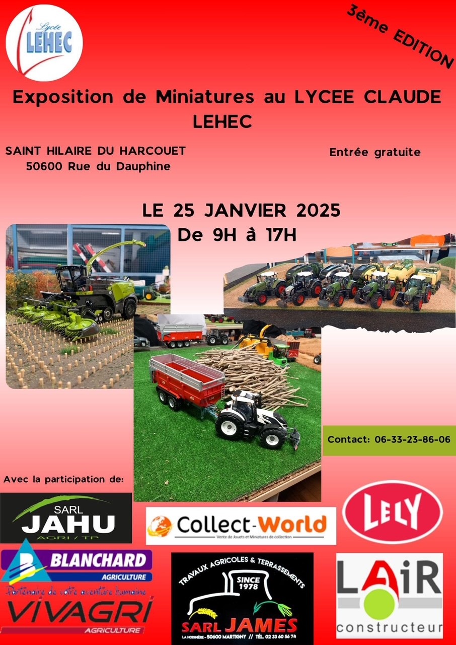 Exposition de miniature au Lycée Claude LEHEC à Saint-Hillaire-du-Harcouet (50) Le 25 Janvier 2025